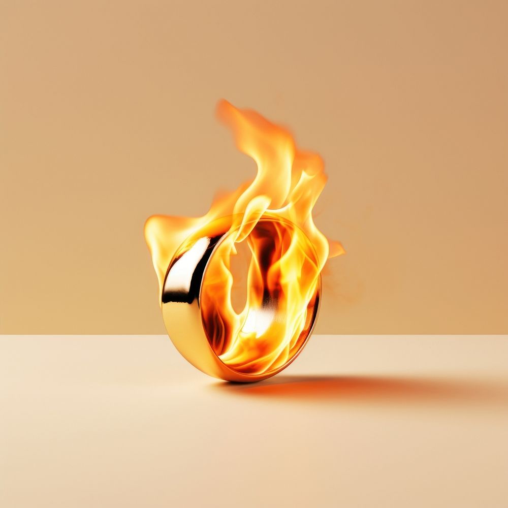 Photography of a Burning gold ring fire burning flame.