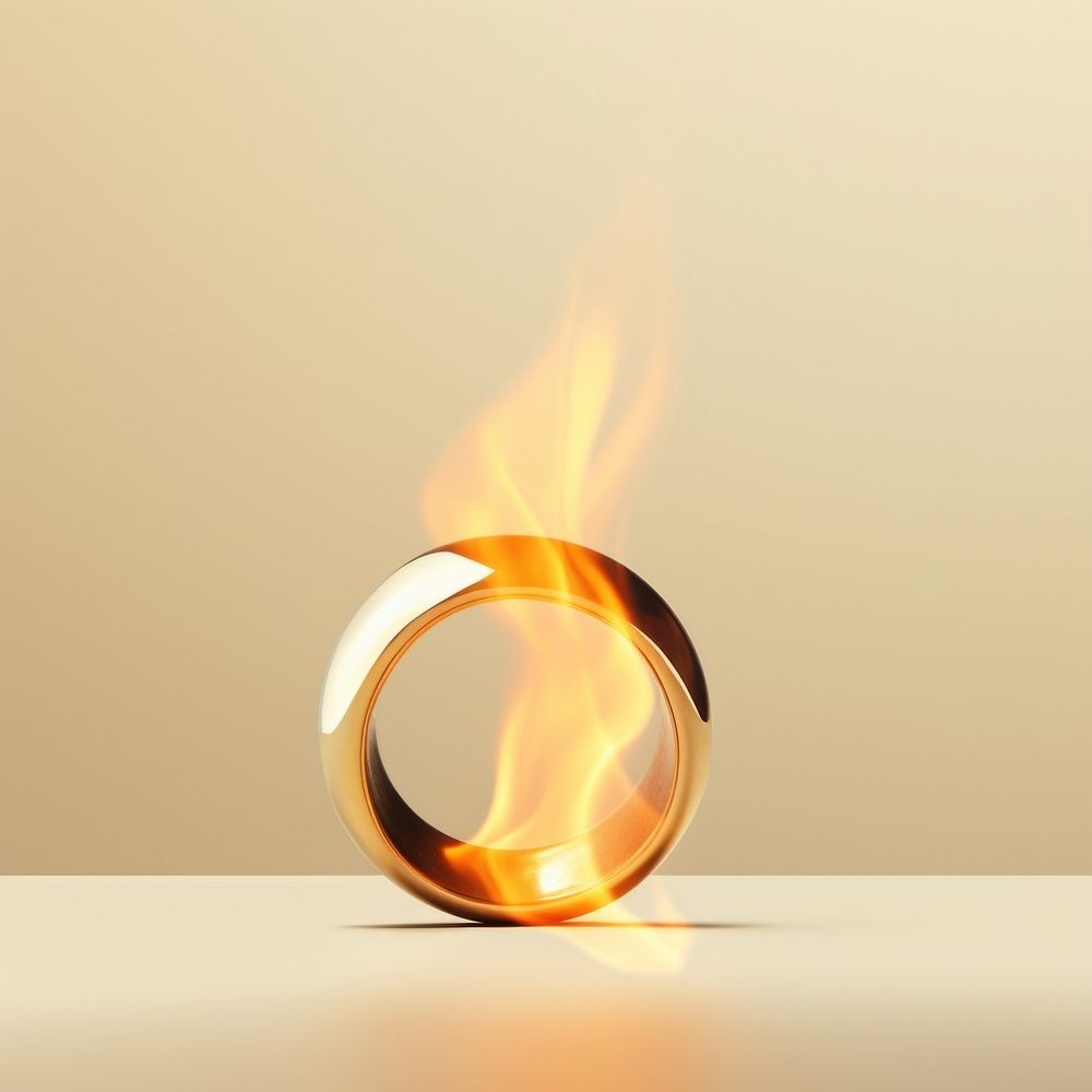Photography of a Burning gold ring fire jewelry burning.
