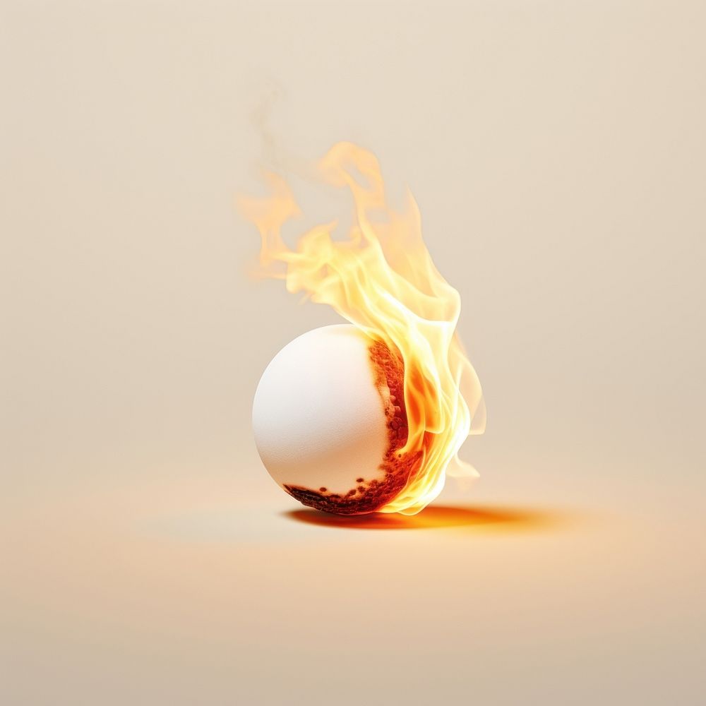 Photography of a Burning golf ball fire burning flame.