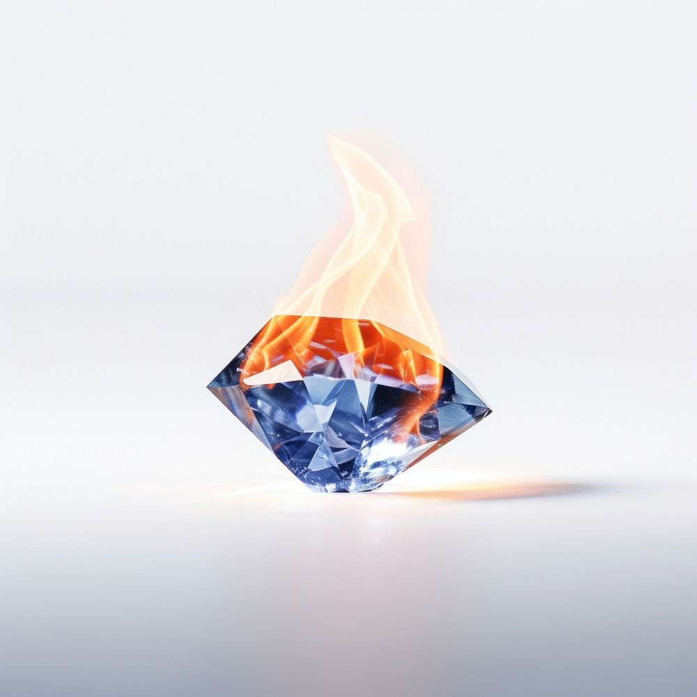 Photography of a Burning sapphire diamond fire jewelry burning.