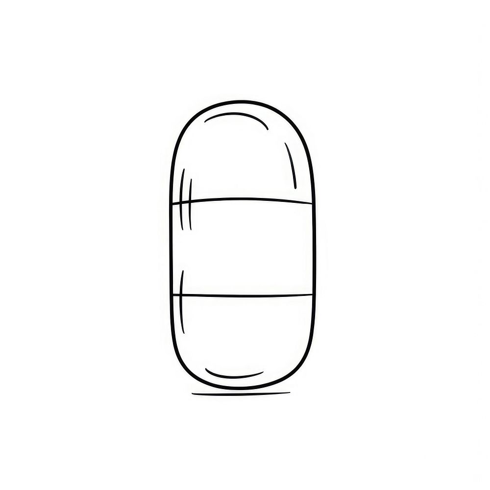 Medicine capsule sketch line pill.