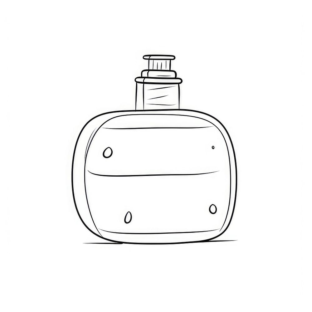 Perfume bottle sketch drawing line.