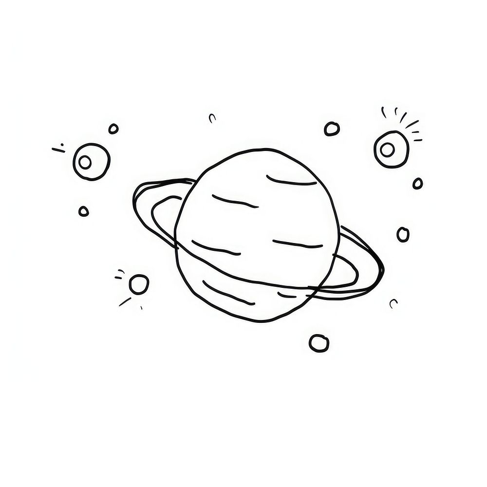 Planet astronomy sketch doodle.
