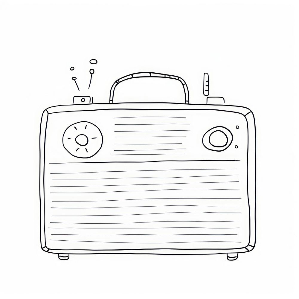 Radio suitcase luggage sketch.