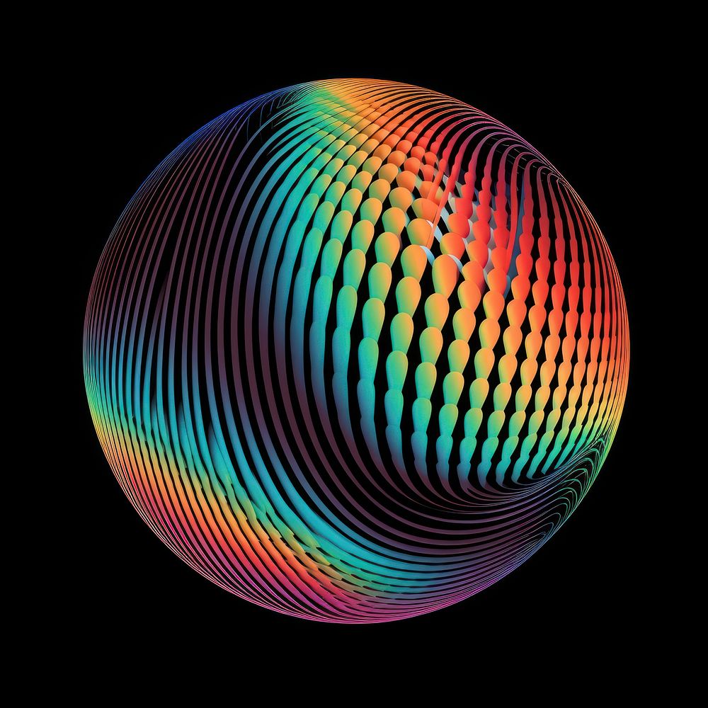 A ball pattern sphere spiral. AI generated Image by rawpixel.