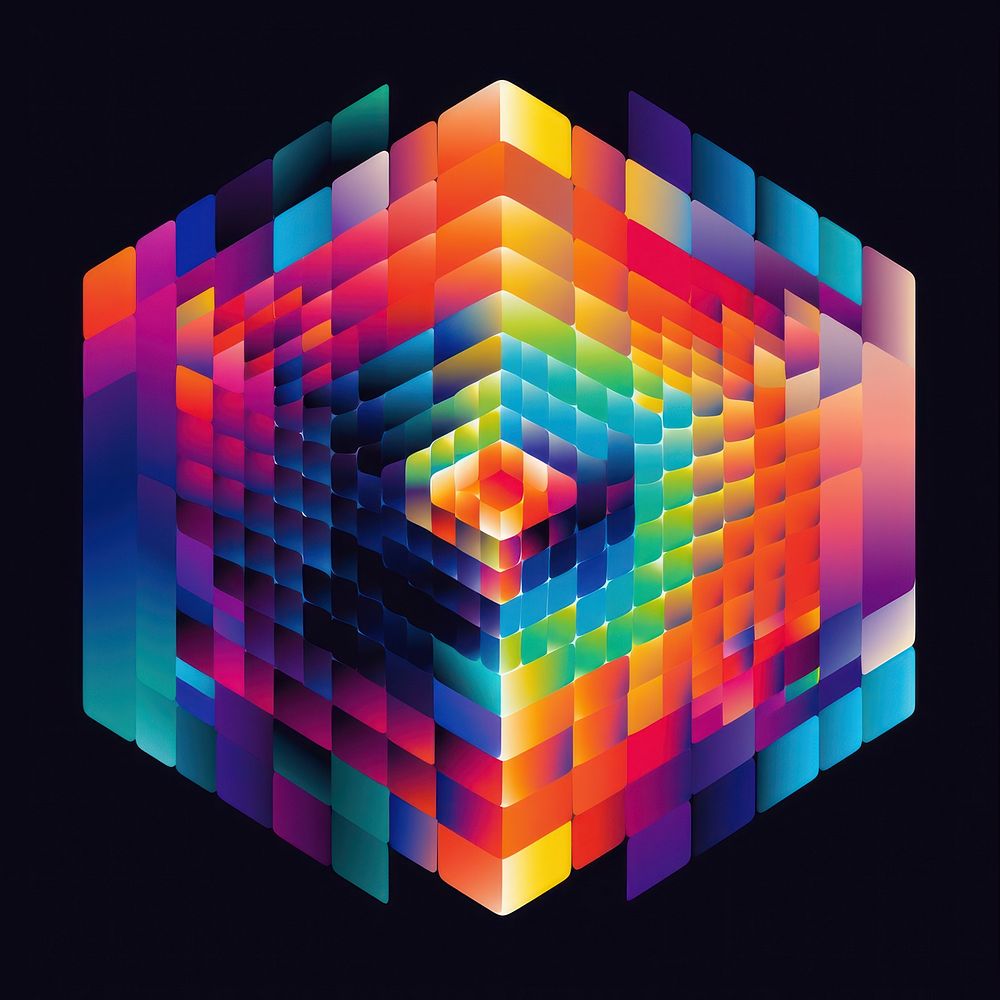 A cubic art graphics pattern. AI generated Image by rawpixel.