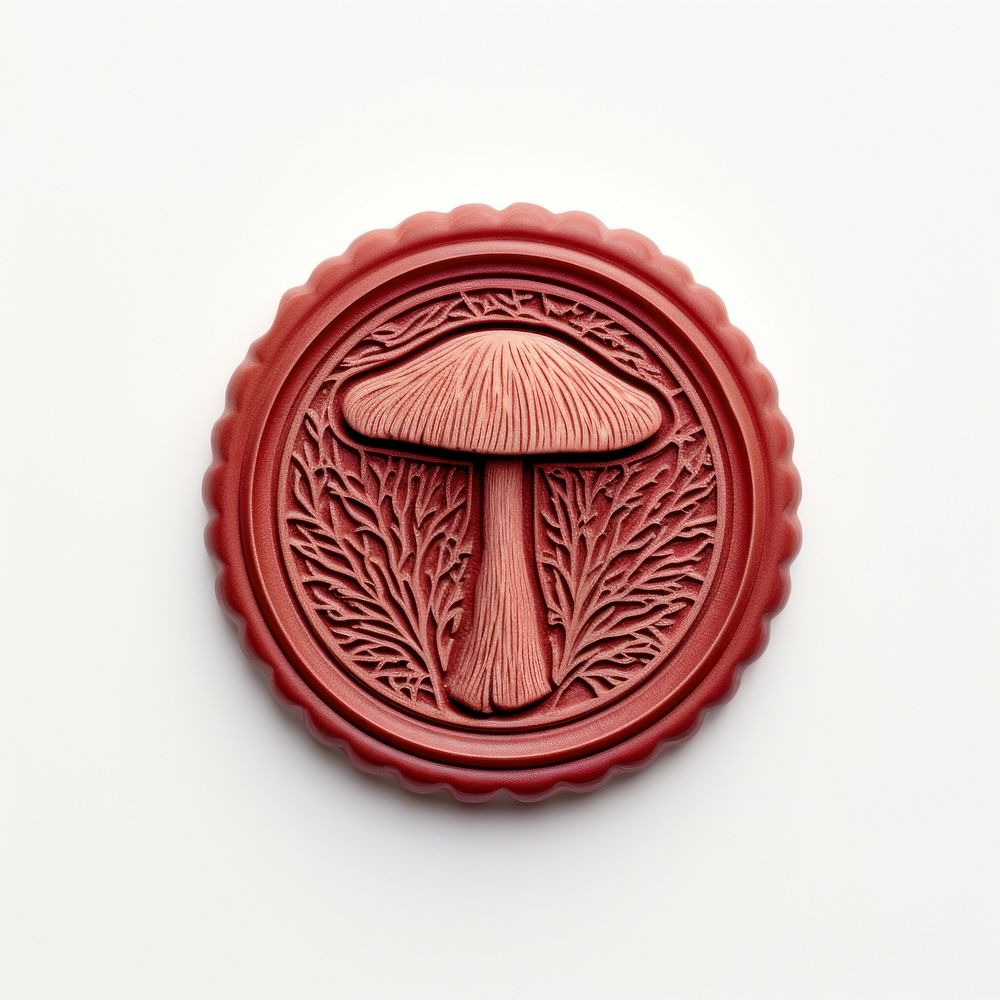 Seal Wax Stamp mushroom white background toadstool currency.