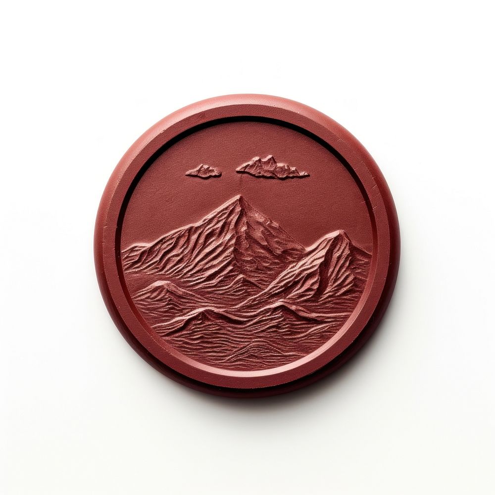 Seal Wax Stamp mountain white background currency dishware.