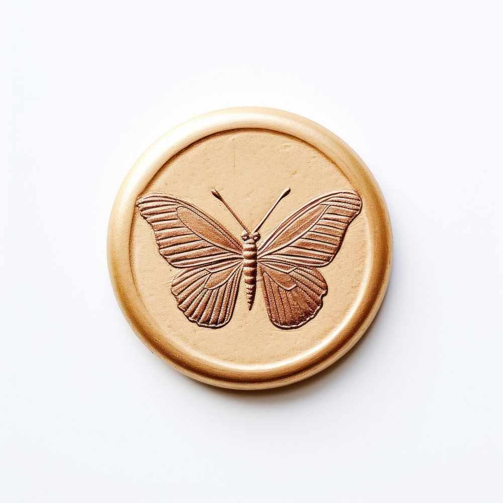 Seal Wax Stamp butterfly locket white background accessories.