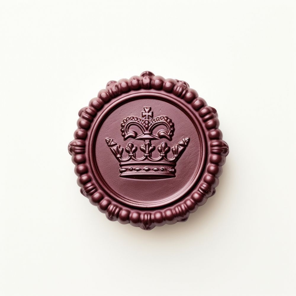 Seal Wax Stamp crown jewelry craft white background.