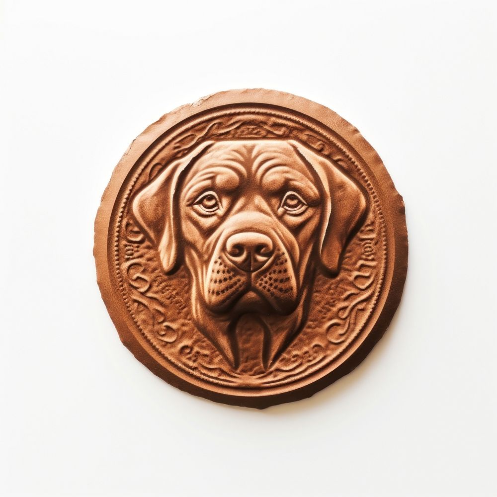 Seal Wax Stamp face dog bronze craft representation.