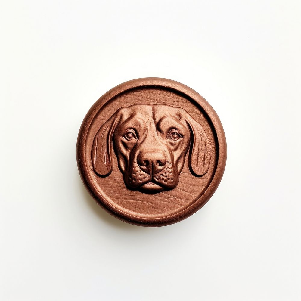 Seal Wax Stamp face dog locket bronze craft.