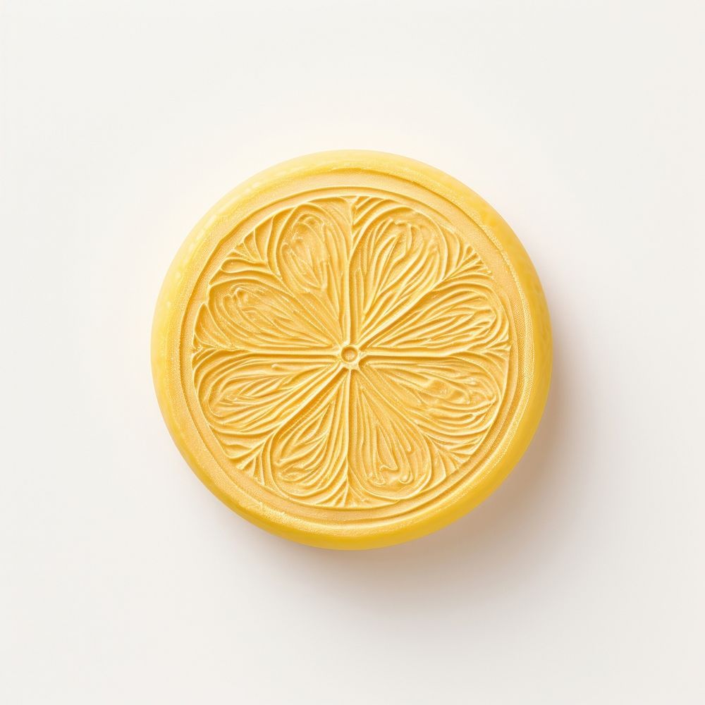 Seal Wax Stamp lemon food white background accessories.