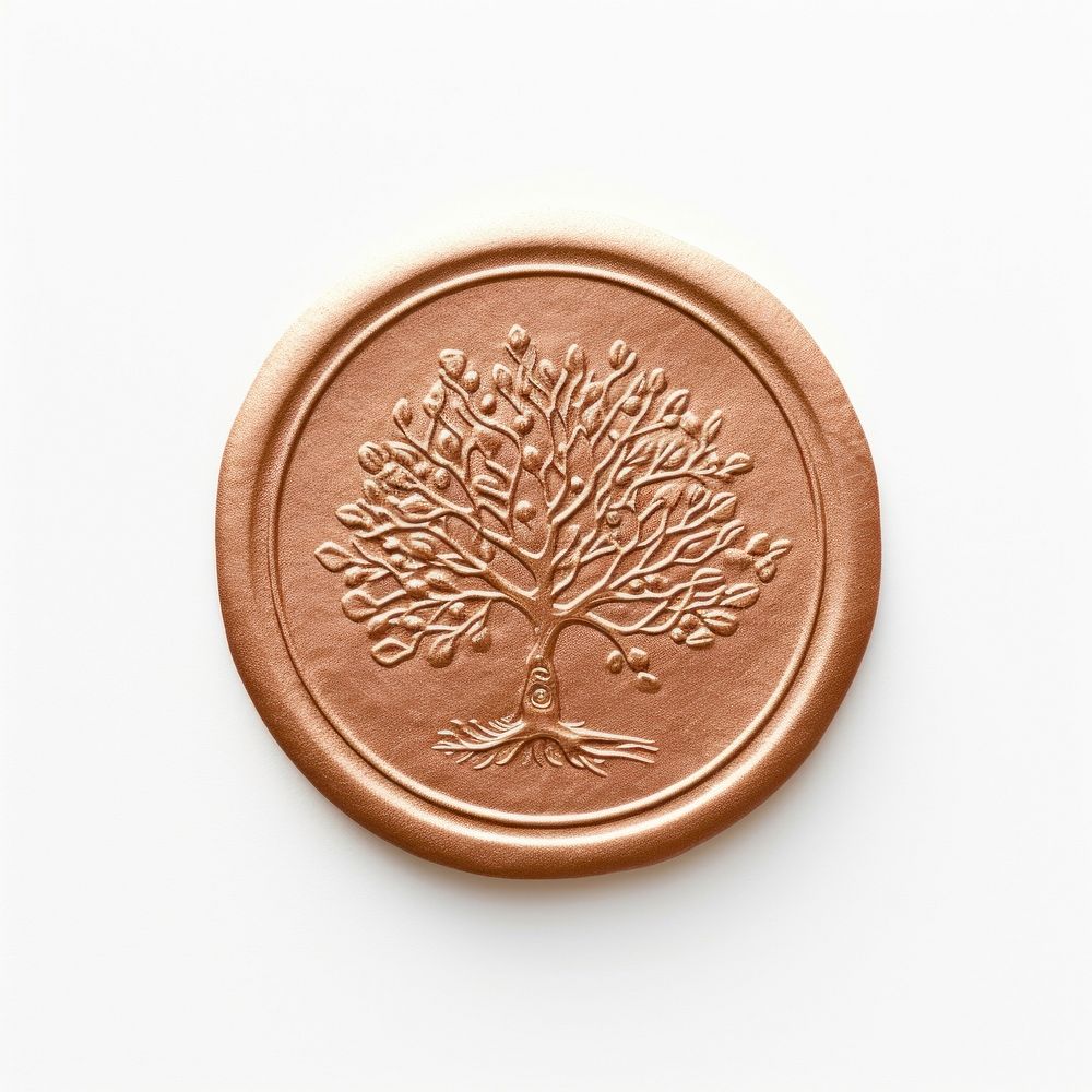 Seal Wax Stamp tree locket money coin.
