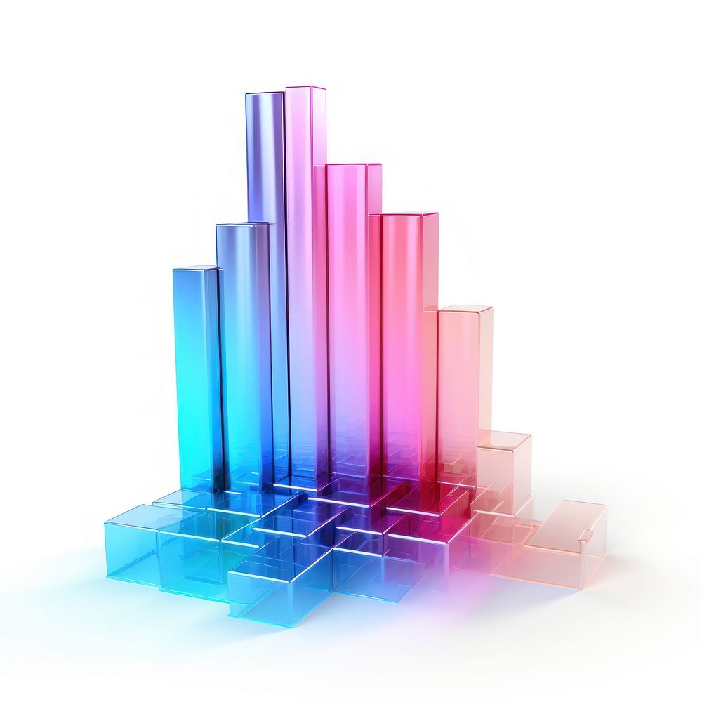Bar chart white background technology | Premium Photo Illustration