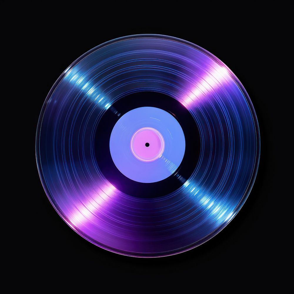 Vinlyn record purple technology blue.
