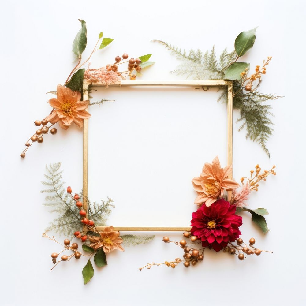 Wreath christmas flower frame.