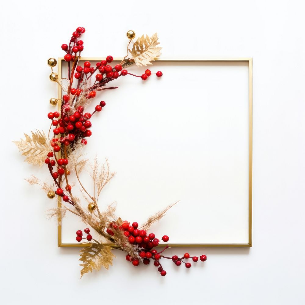 Christmas flower wreath frame.