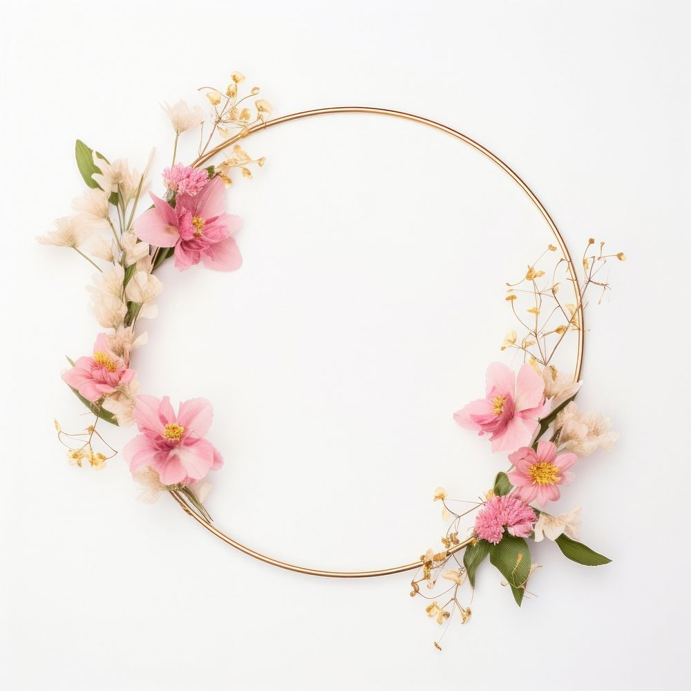 Flower blossom circle wreath.