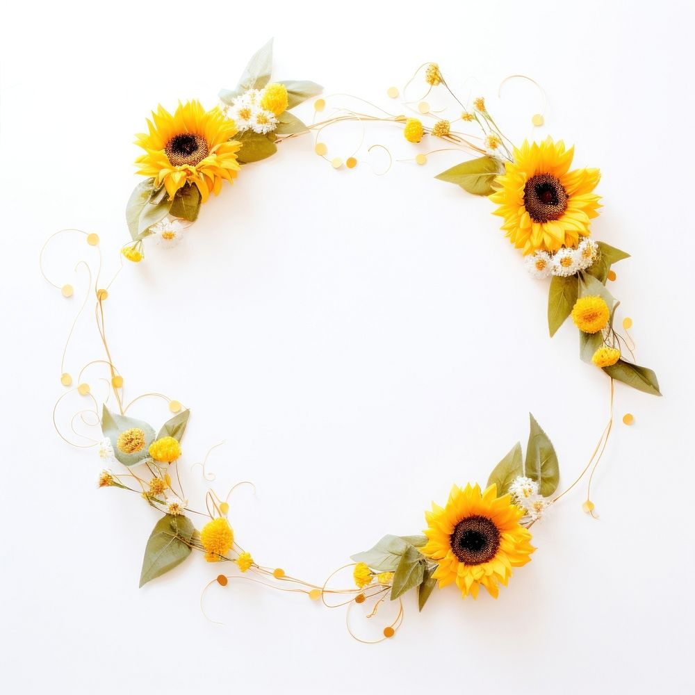 Sunflower jewelry wreath circle.