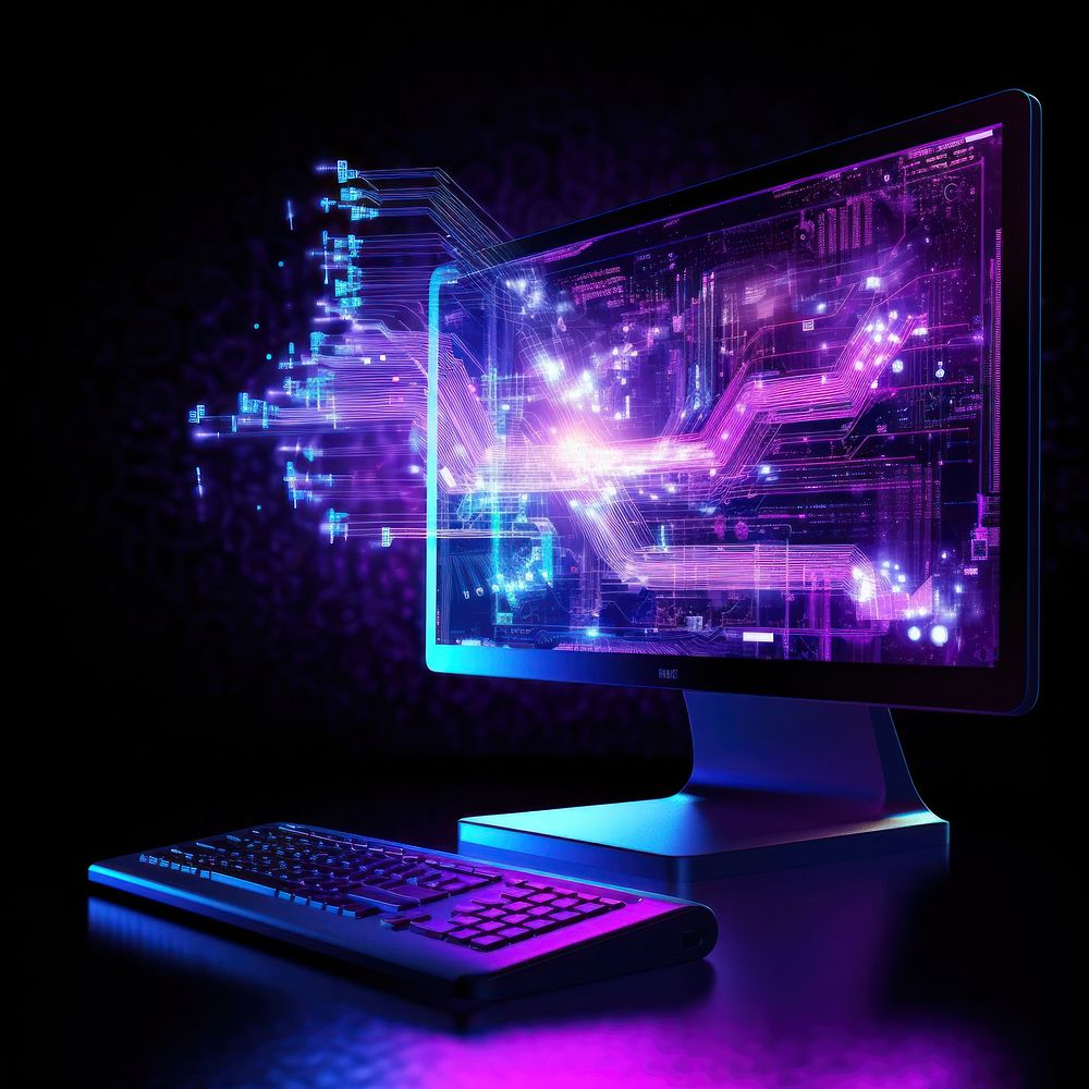 Computer light technology purple.