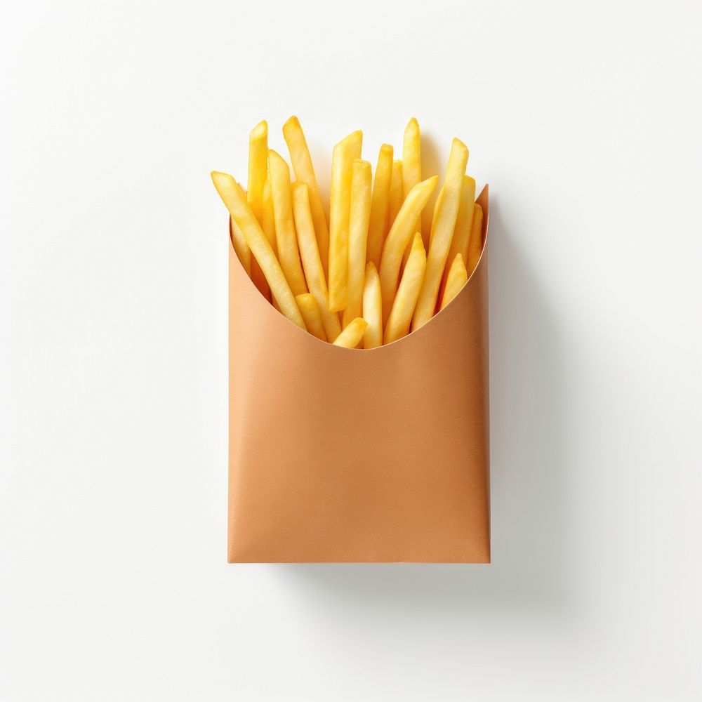 Fries box packaging  food white background freshness.