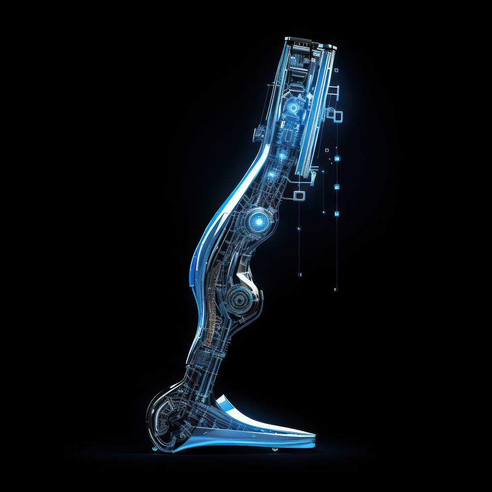 Mechanical leg technology light blue.