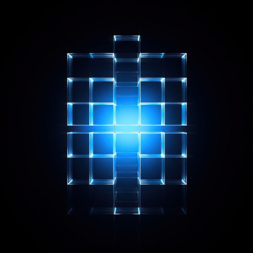 Square light technology blue.