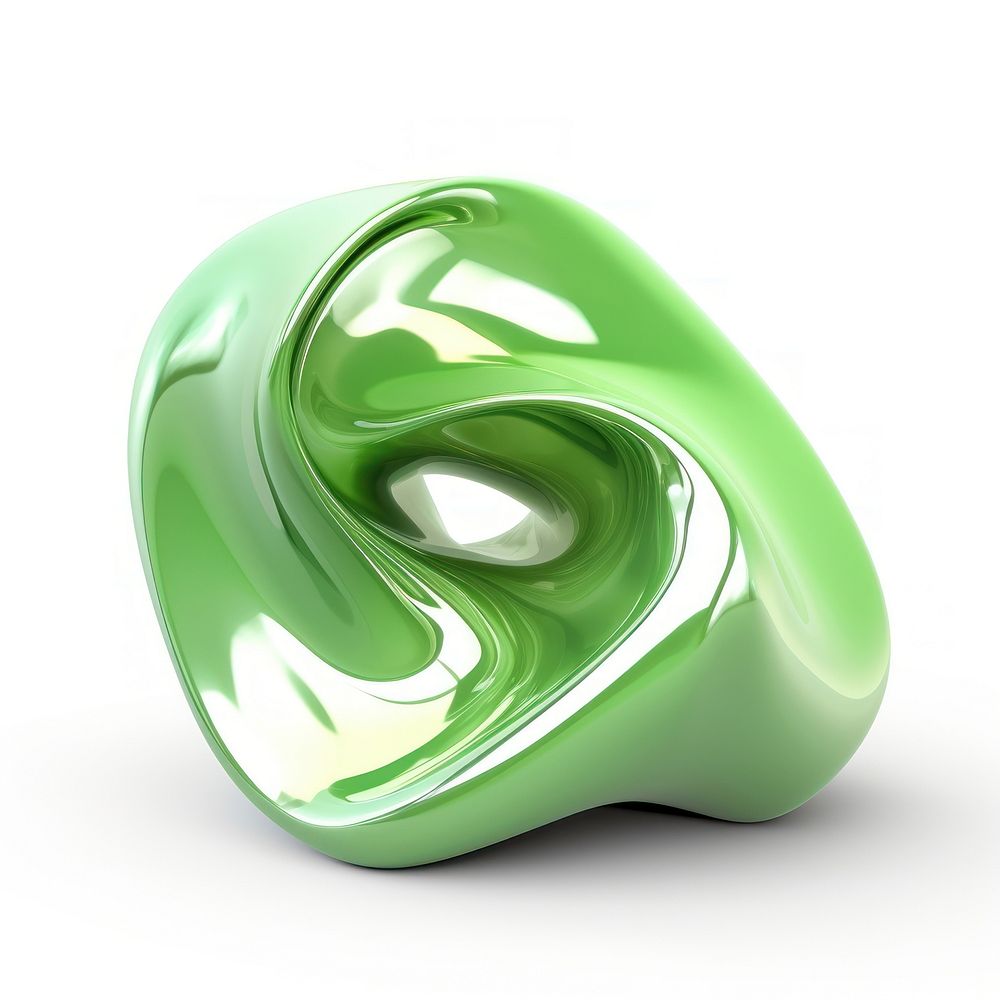 Surreal abstract shape gemstone jewelry green.