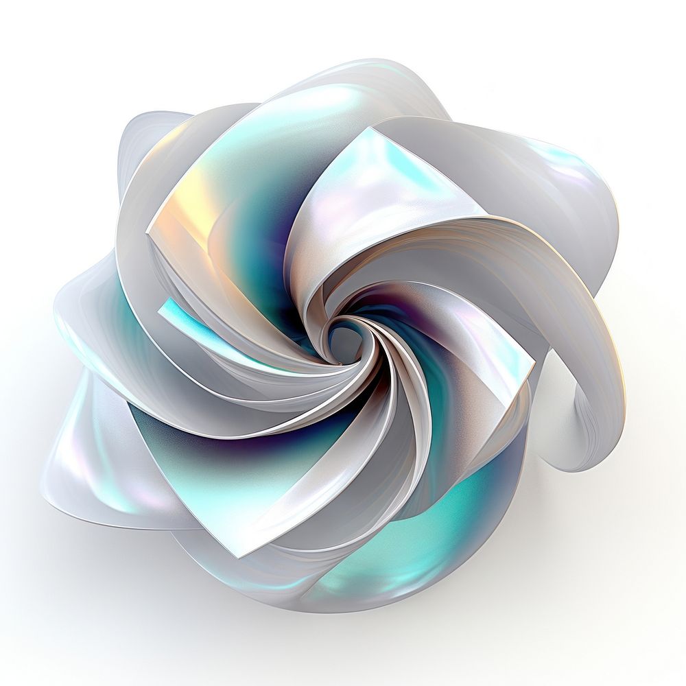 Surreal abstract shapes geometric forms in paper texture graphics spiral white background.
