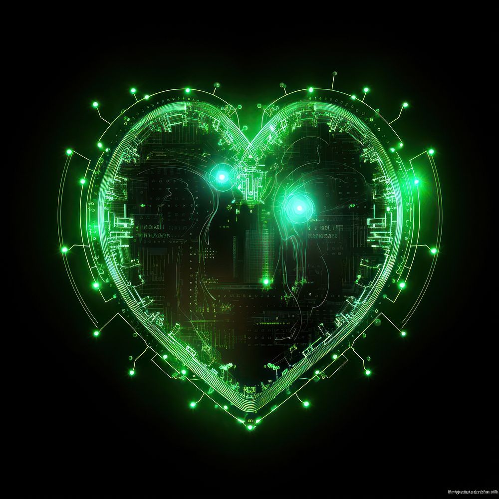 Heart light green backgrounds.