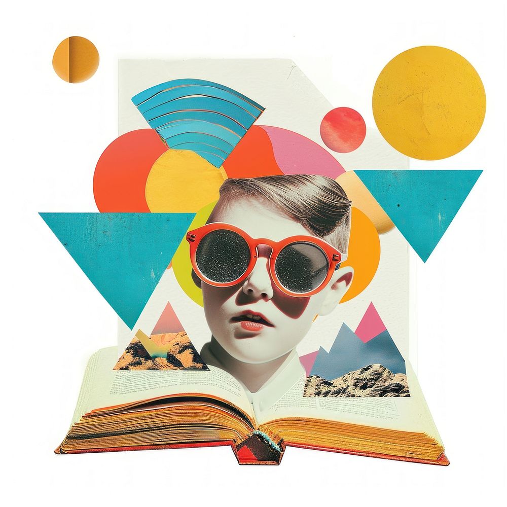 Retro Collages whit a book collage art publication.
