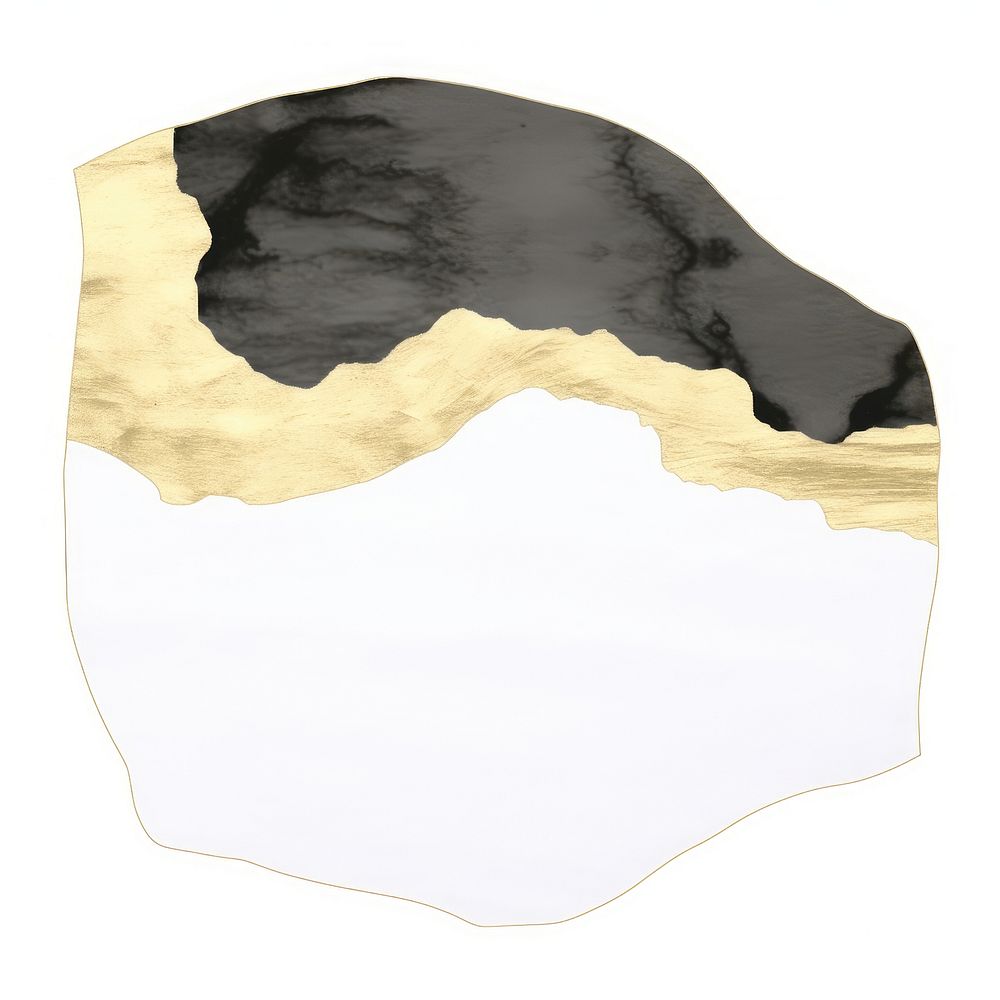 Black gold marble distort shape paper white background newfoundland.