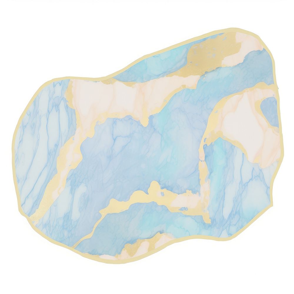 Blue gold marble distort shape white background accessories rectangle.