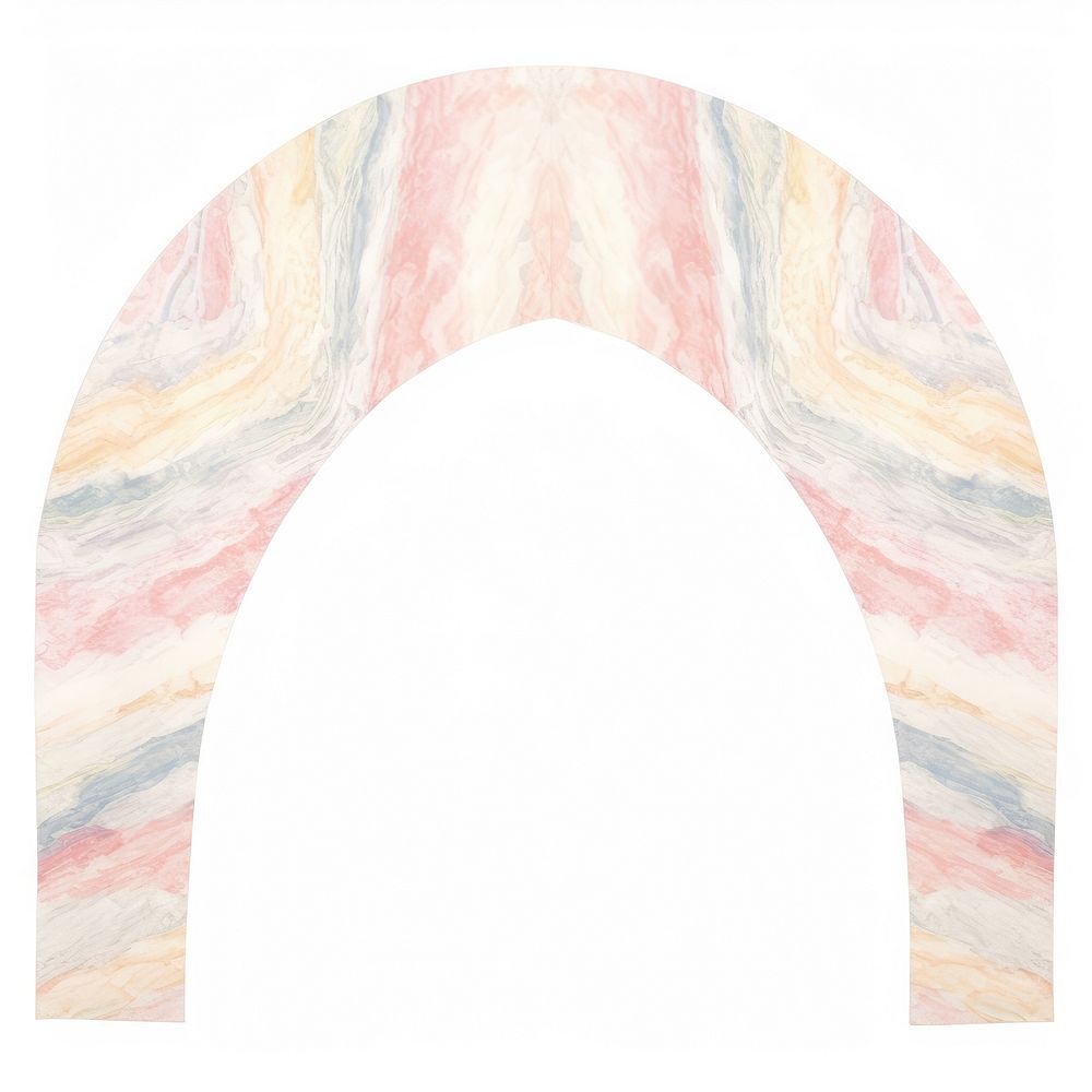 Chevron in arch shape marble distort shape abstract white background architecture.