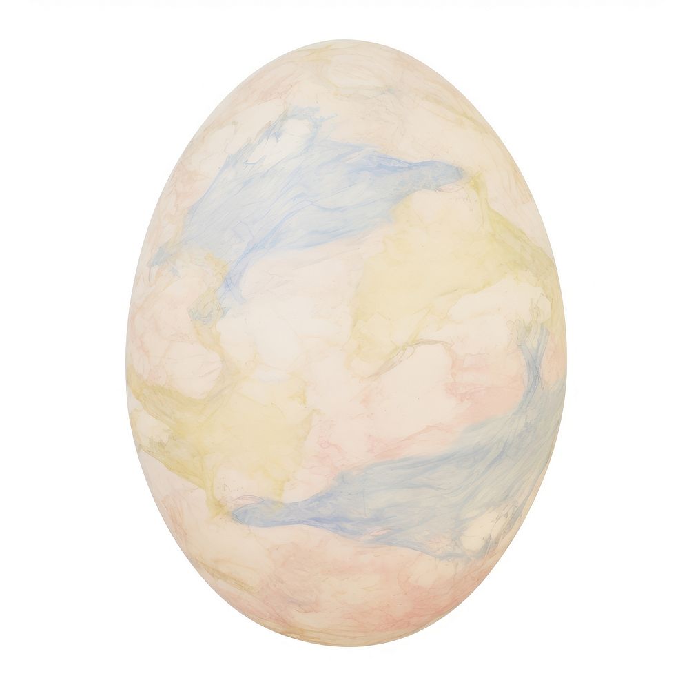 Egg shape marble distort shape white background astronomy dishware.