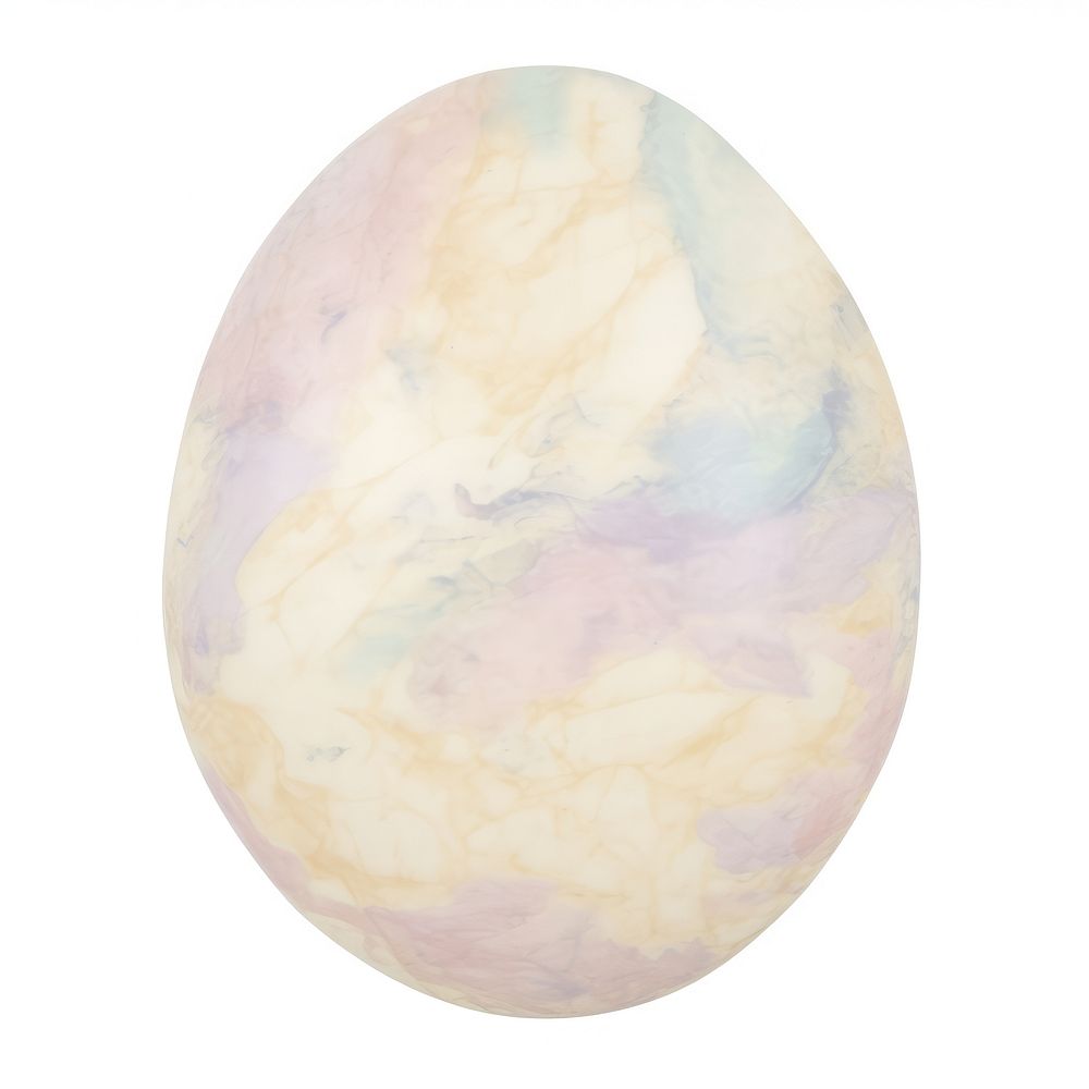 Egg shape marble distort shape gemstone white background accessories.