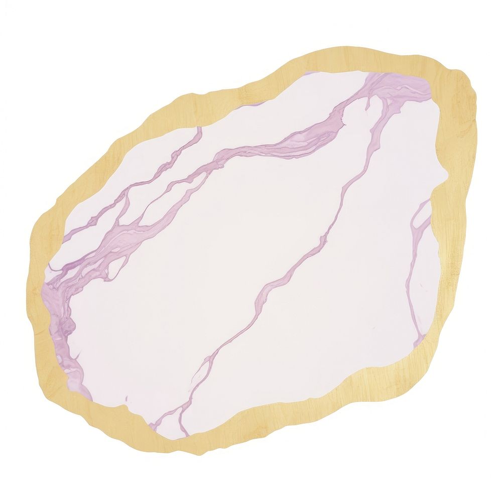 Gold marble distort shape paper mineral white background.