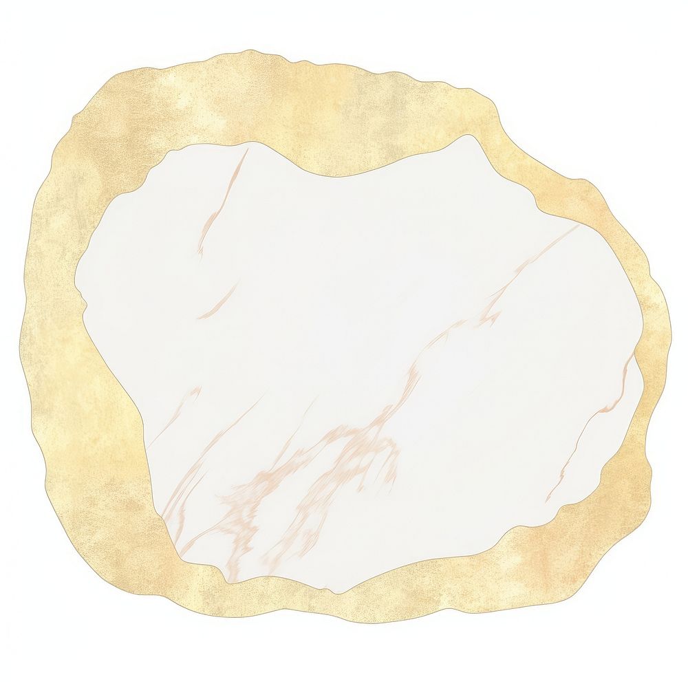 Gold marble distort shape paper jewelry white background.