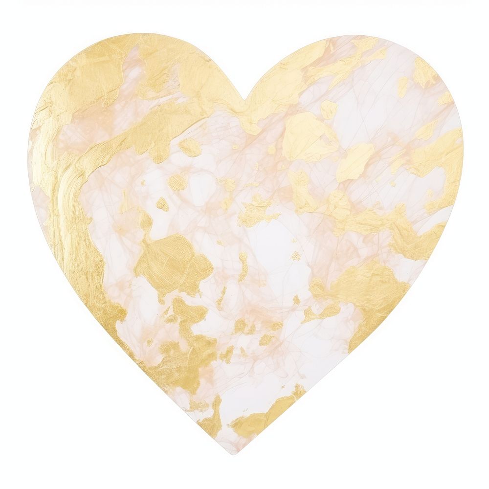 Gold heart marble distort shape backgrounds white background textured.