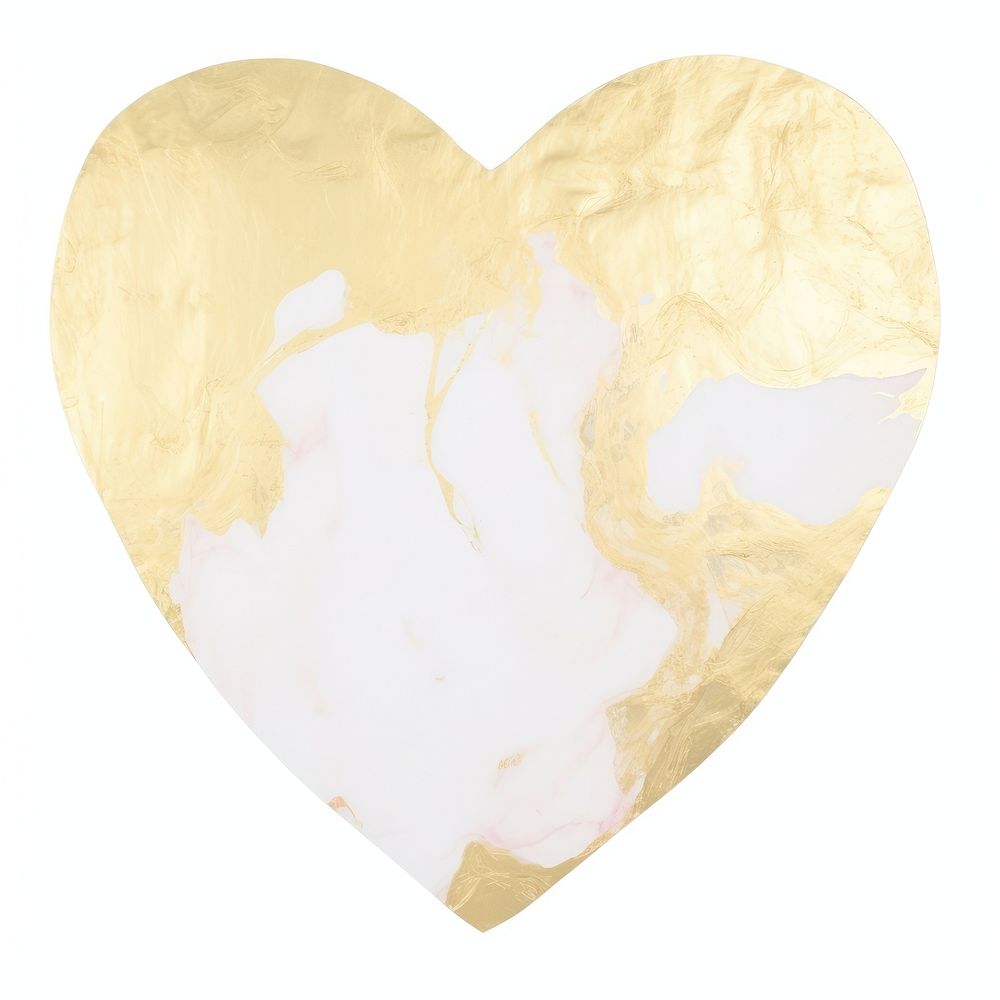 Gold heart marble distort shape backgrounds paper white background.