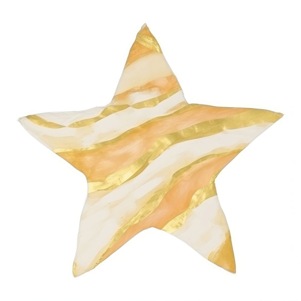 Gold star marble distort shape symbol white background accessories.