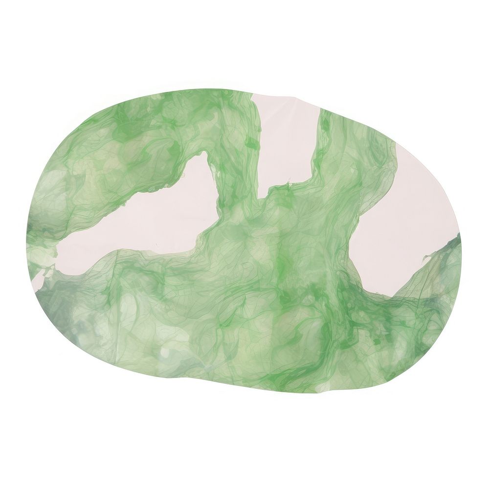 Green marble distort shape white background accessories creativity.
