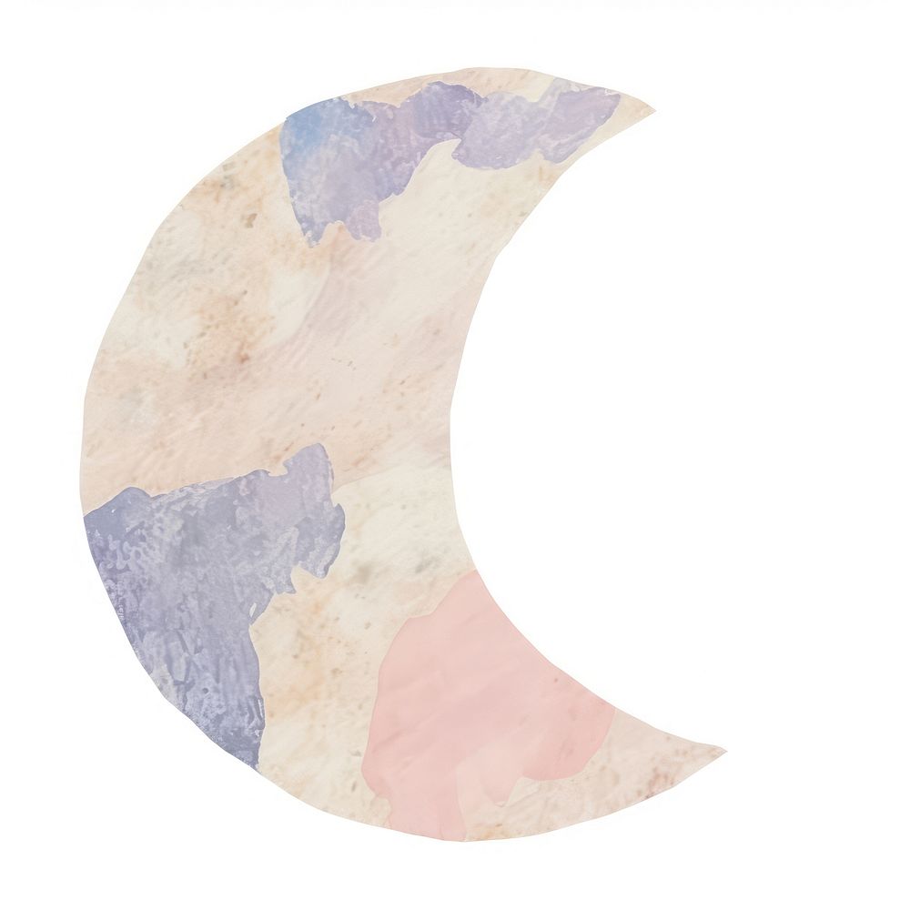 Moon shape marble distort shape white background creativity astrology.