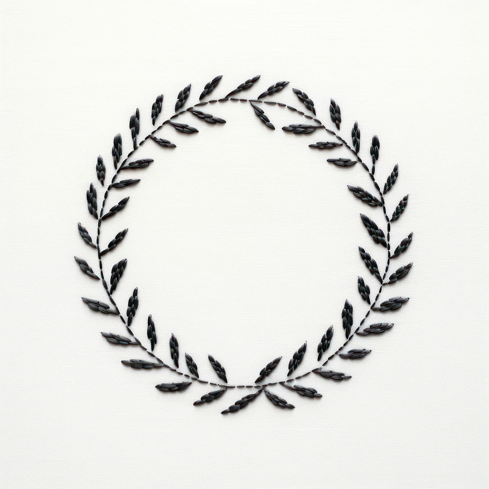 Laurel wreath in embroidery style pattern art accessories.