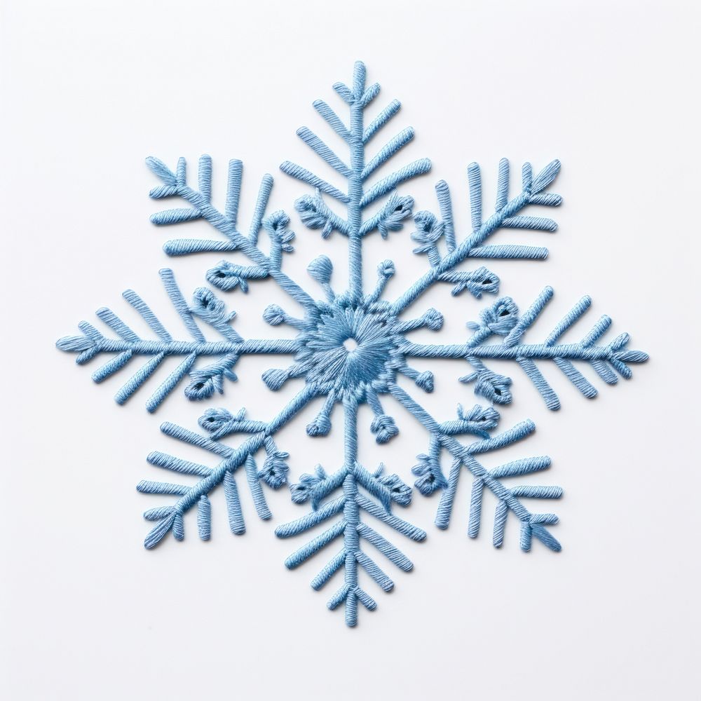 Snowflake in embroidery style celebration creativity decoration.