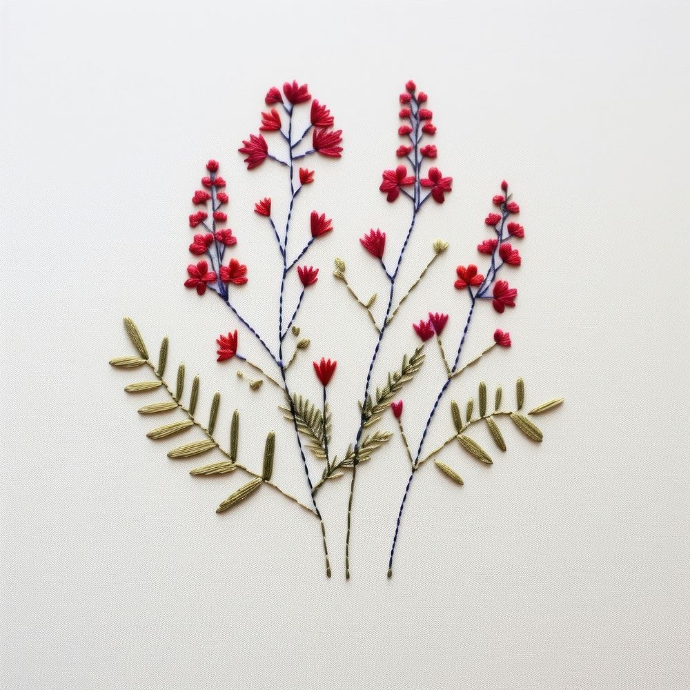 Wildflower in embroidery style pattern plant creativity.