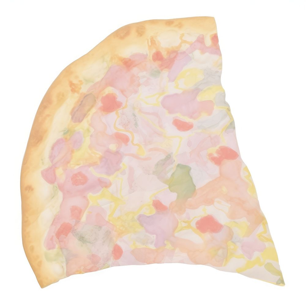 Pizza marble distort shape paper food white background.