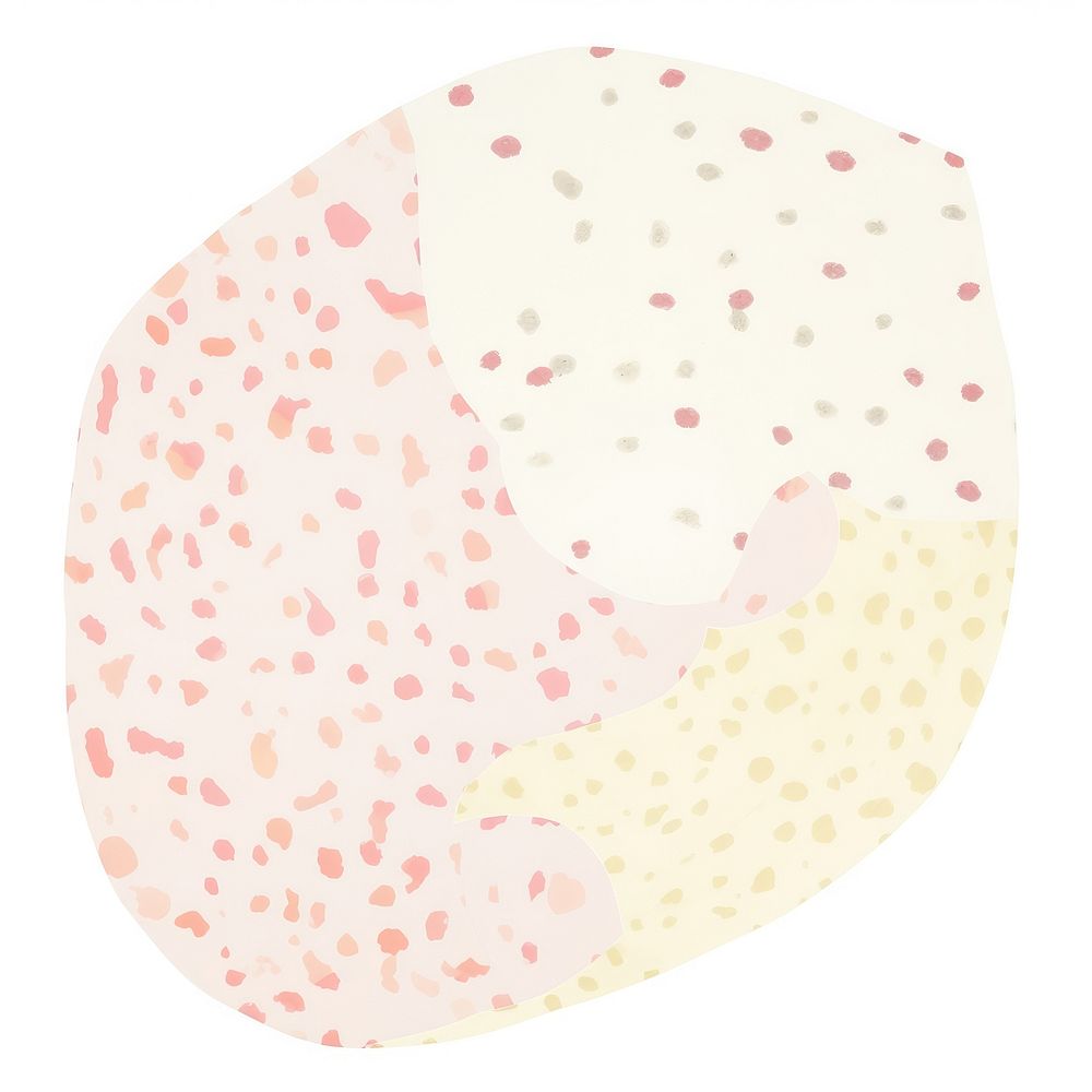 Polka dot pattern marble distort shape paper white background magnification.