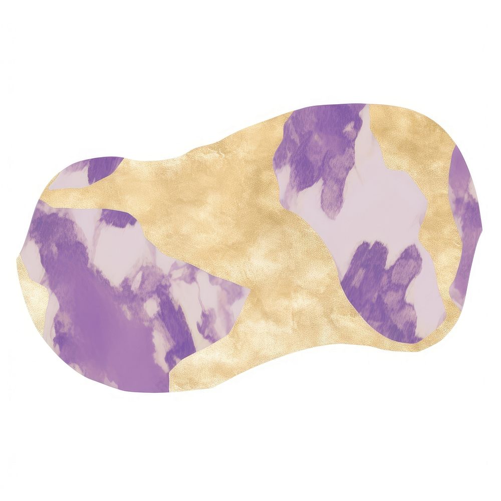 Purple gold marble distort shape white background microbiology accessories.
